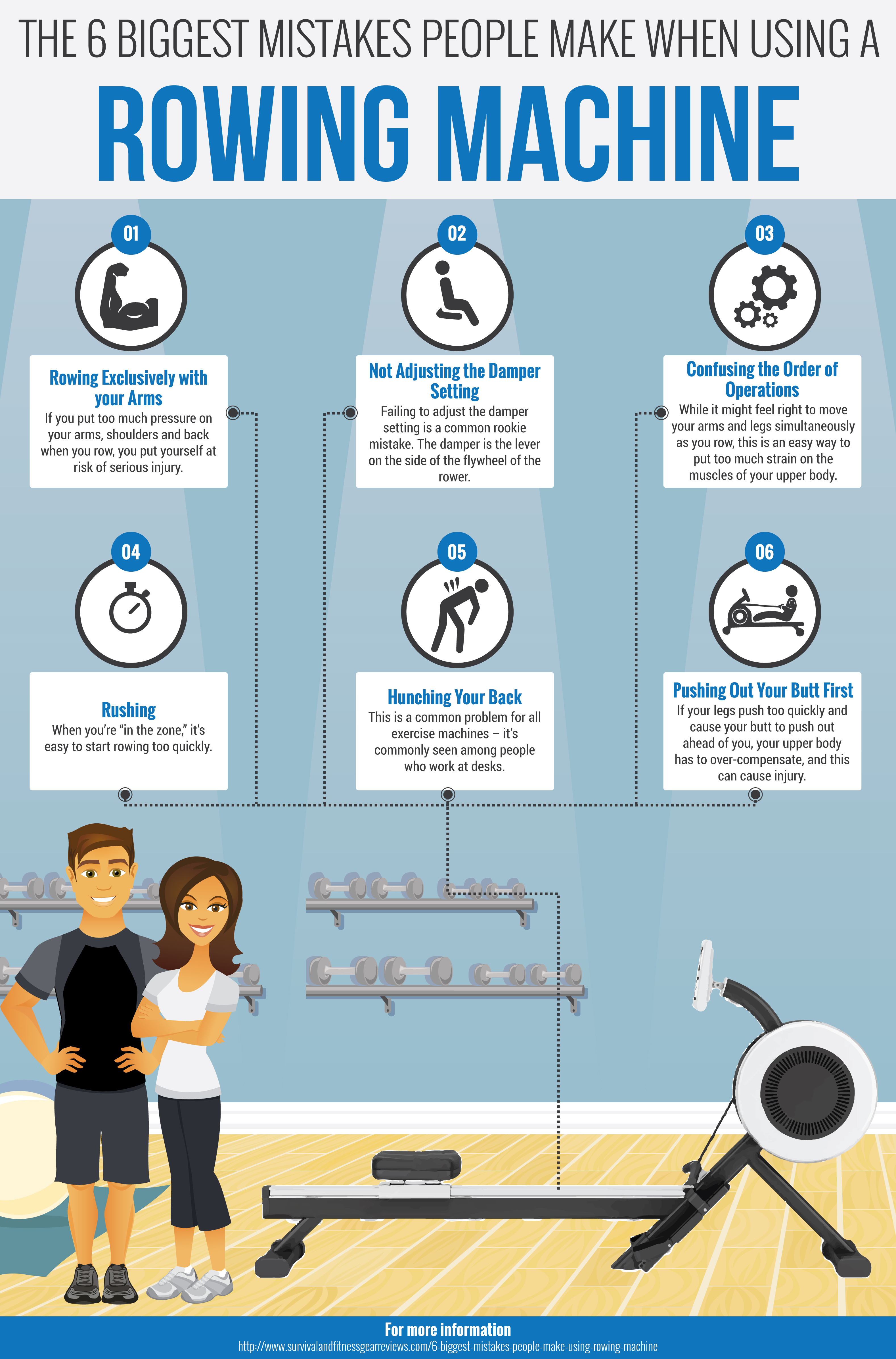 The Most Common Mistakes Made While Using A Rowing Machine - Infographic