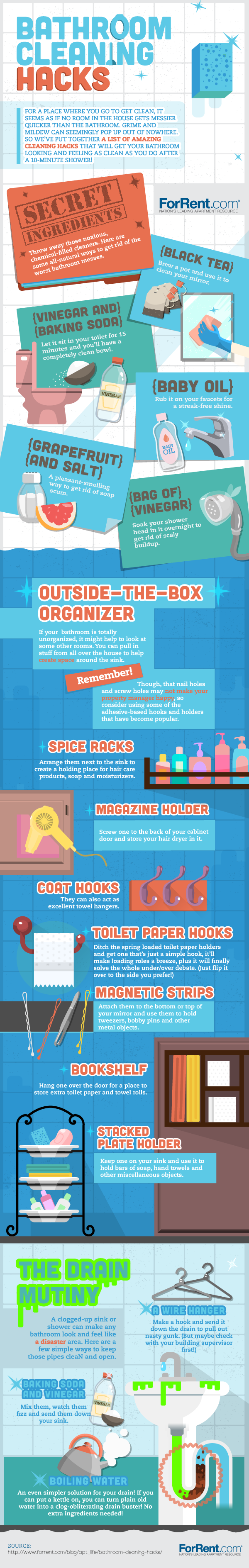 Life Hacks: Cleaning Your Bathroom - Infographic