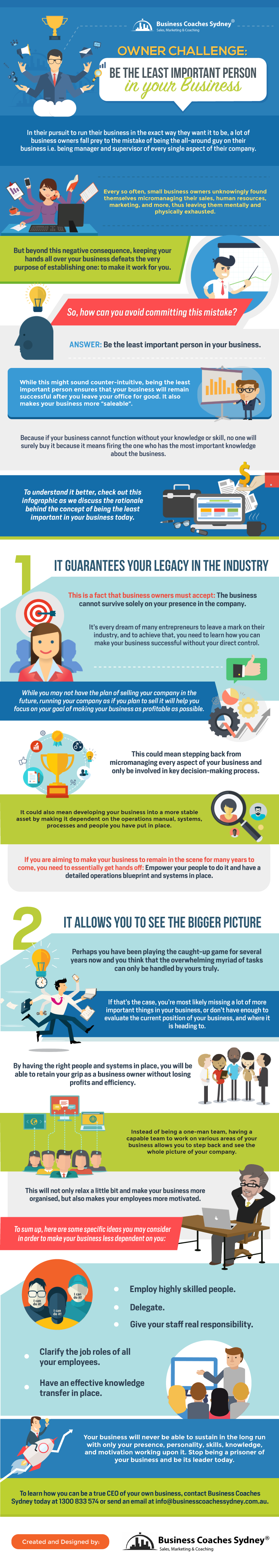 How to Win by Becoming the Least Important Person in Your Business - Infographic