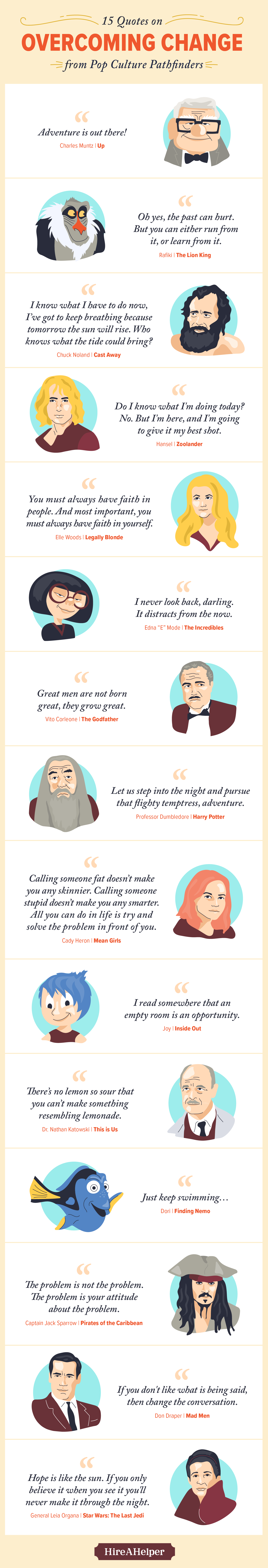 Starting Afresh: 15 Inspiring Movie Quotes to Help the Transition - Infographic