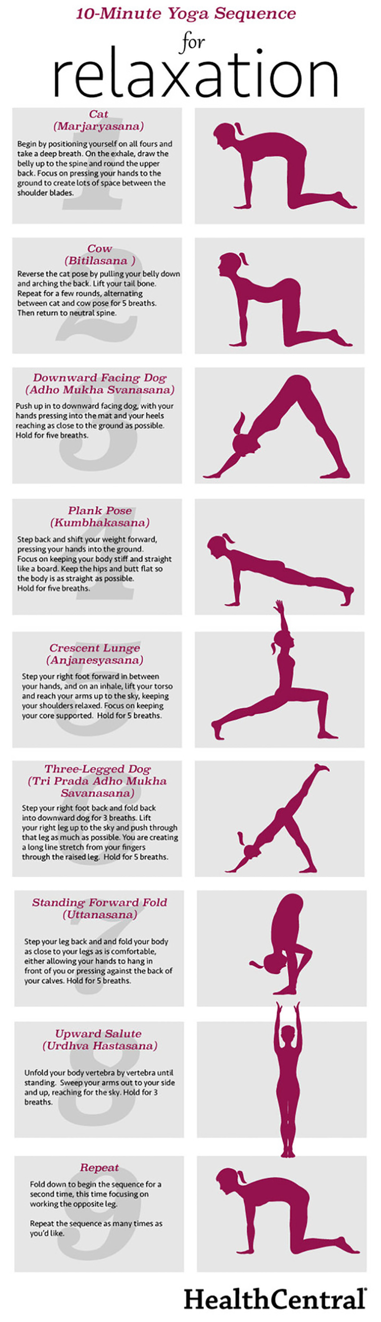 Relax with Yoga: 10 Minutes Is All You Need - Infographic