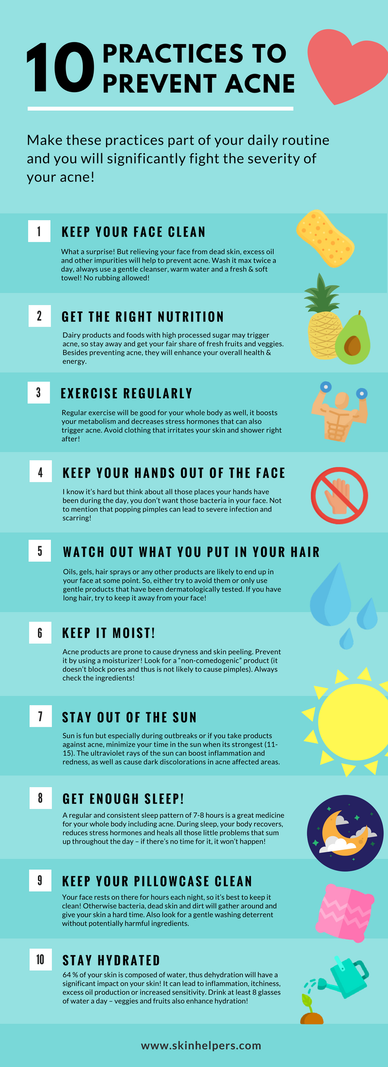Say Goodbye to Acne: 10 Daily Practices - Infographic