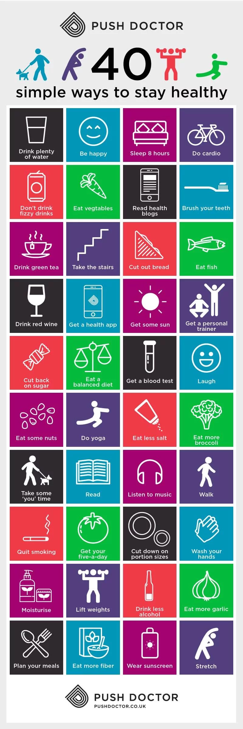 Staying Healthy is Easy: Here’s 40 Ways! - Infographic