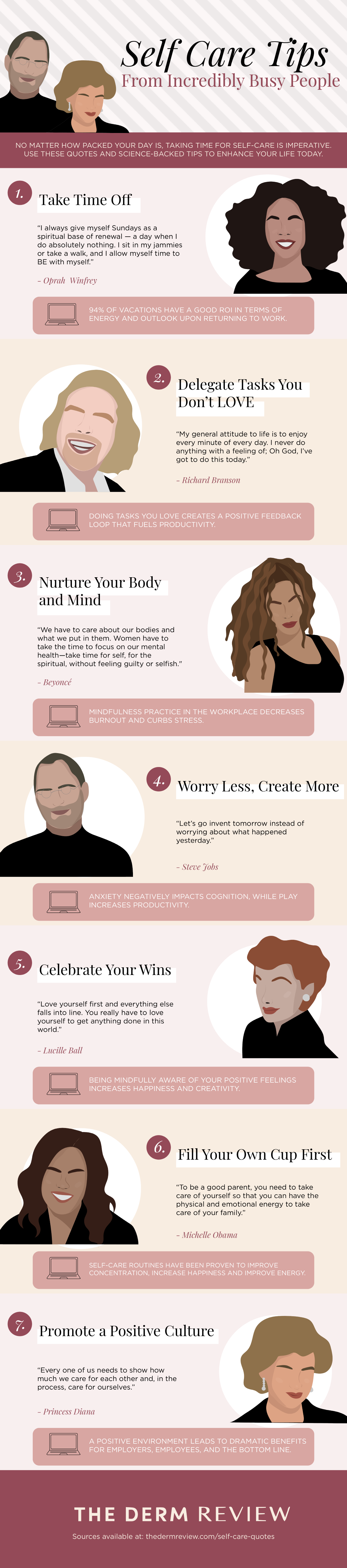 Self-care Quotes From Amazingly Busy People - Infographic